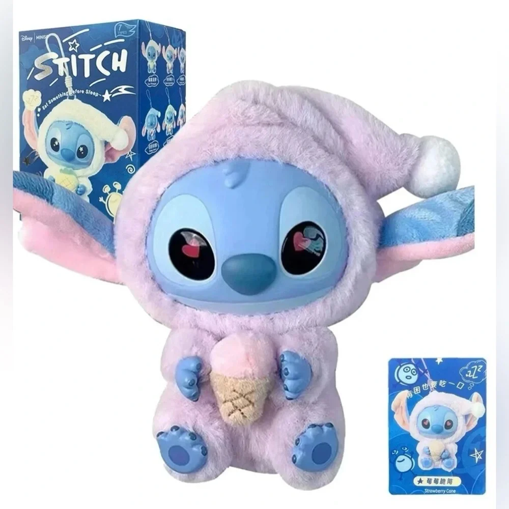 Disney Stitch Blue & Cream Eat Something before sleep NWT